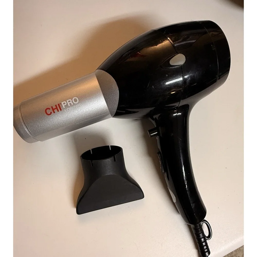 CHI Pro Low EMF Hair Dryer GF1505 1500W Black w Concentrator Tested